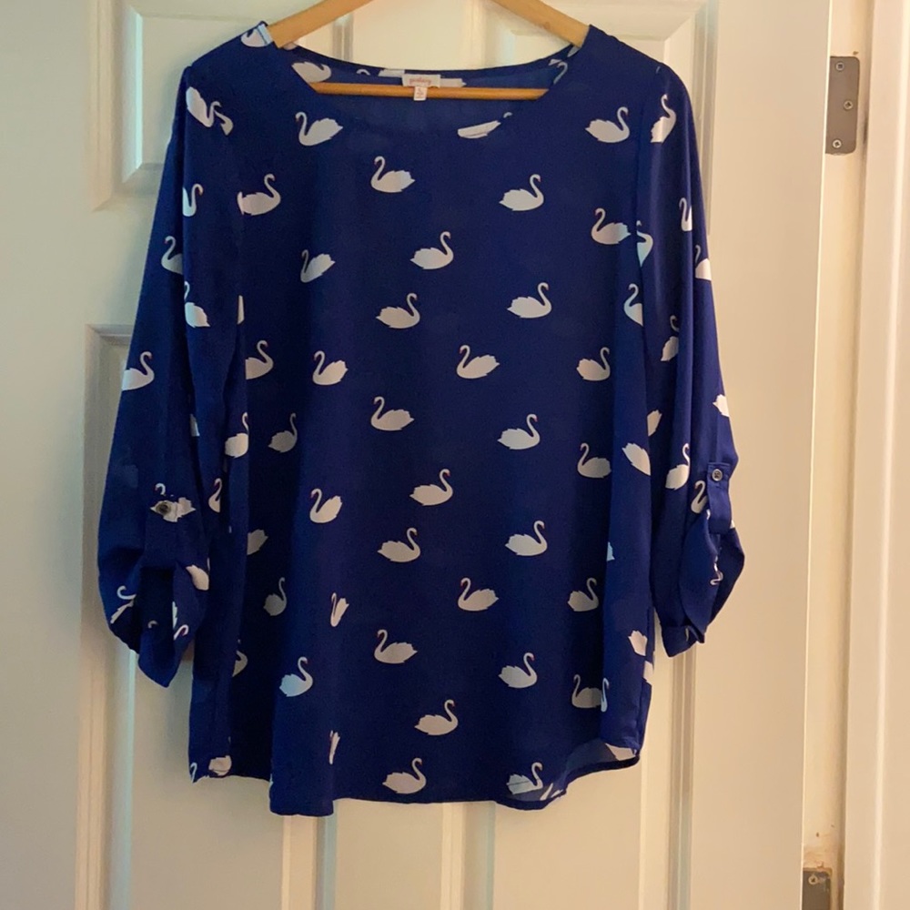 Stitch Fix swan print blouse